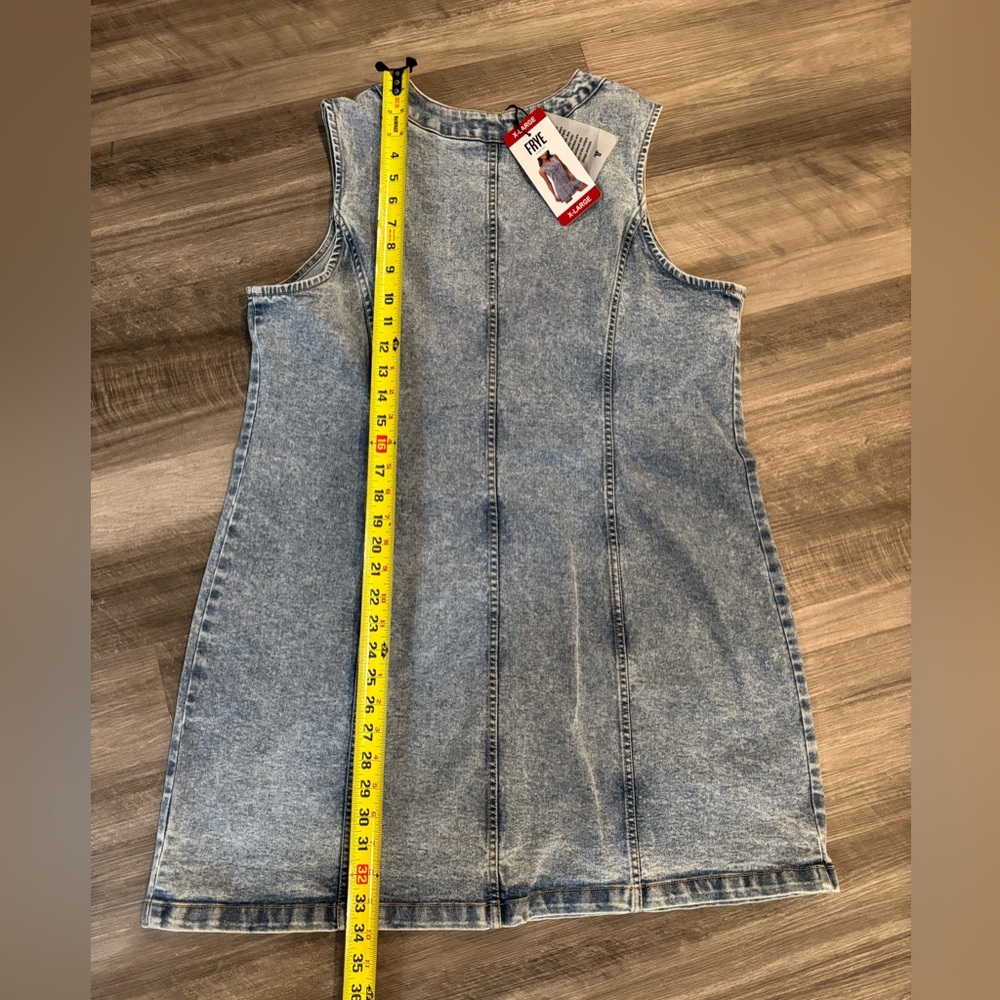 Frye Light Blue Denim Button-Front Mini Dress - Picture 4 of 7